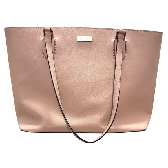 Kate Spade New York Womens Large Leather Tote Bag Light Pink Saffiano - Picture 1 of 12